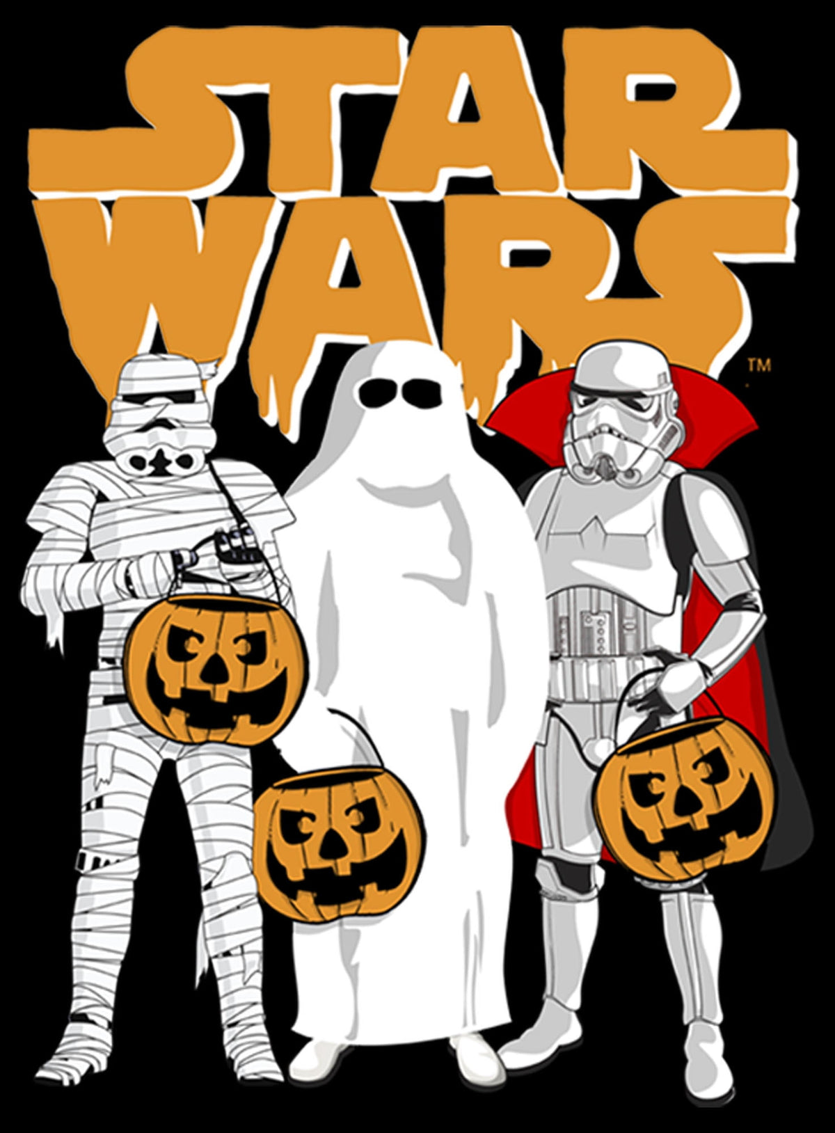 Men's Star Wars Trio Costumes Halloween Logo Tee Color: Black Size: L