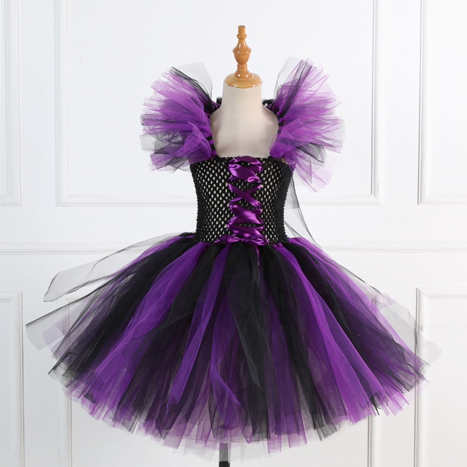 CHOYURME CHONYURM Girls Halloween Witch Costume with Witch Hat and Magic Brooms for 2-12 Years