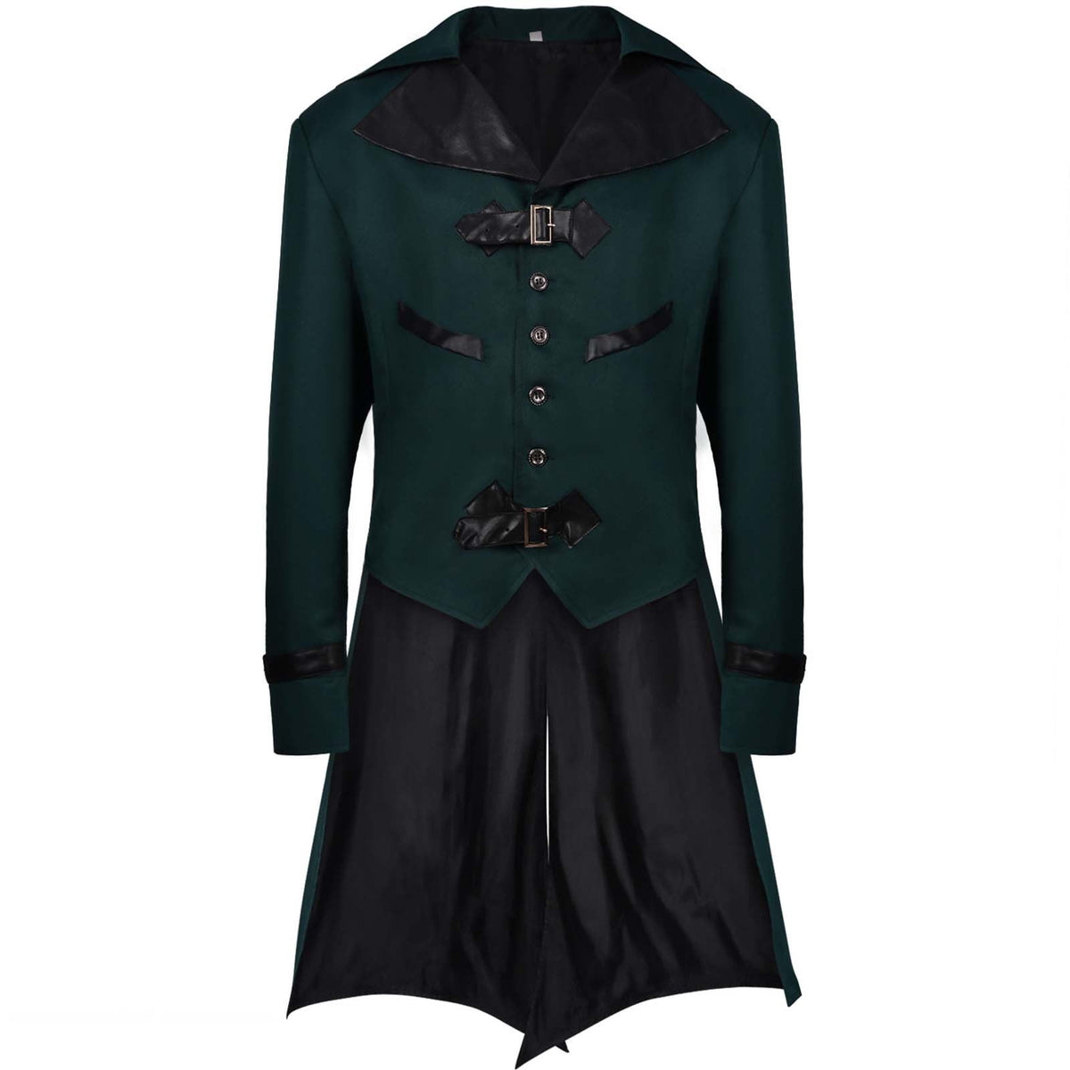 QATAINLAV Men's Vintage Steampunk Gothic Victorian Jacket Medieval Renaissance Pirate Frock Coat Formal Tuxedo Halloween Costumes Birthday Gifts Coffee S