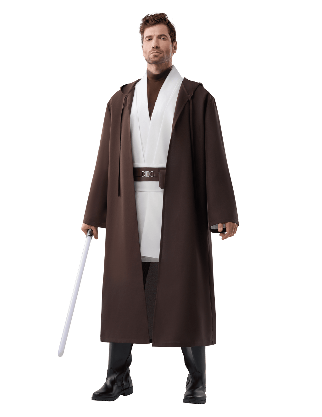 Joyfy Men's Priest Costume Black Priest Father Robe Stole for Halloween Party Dress up Cosplay