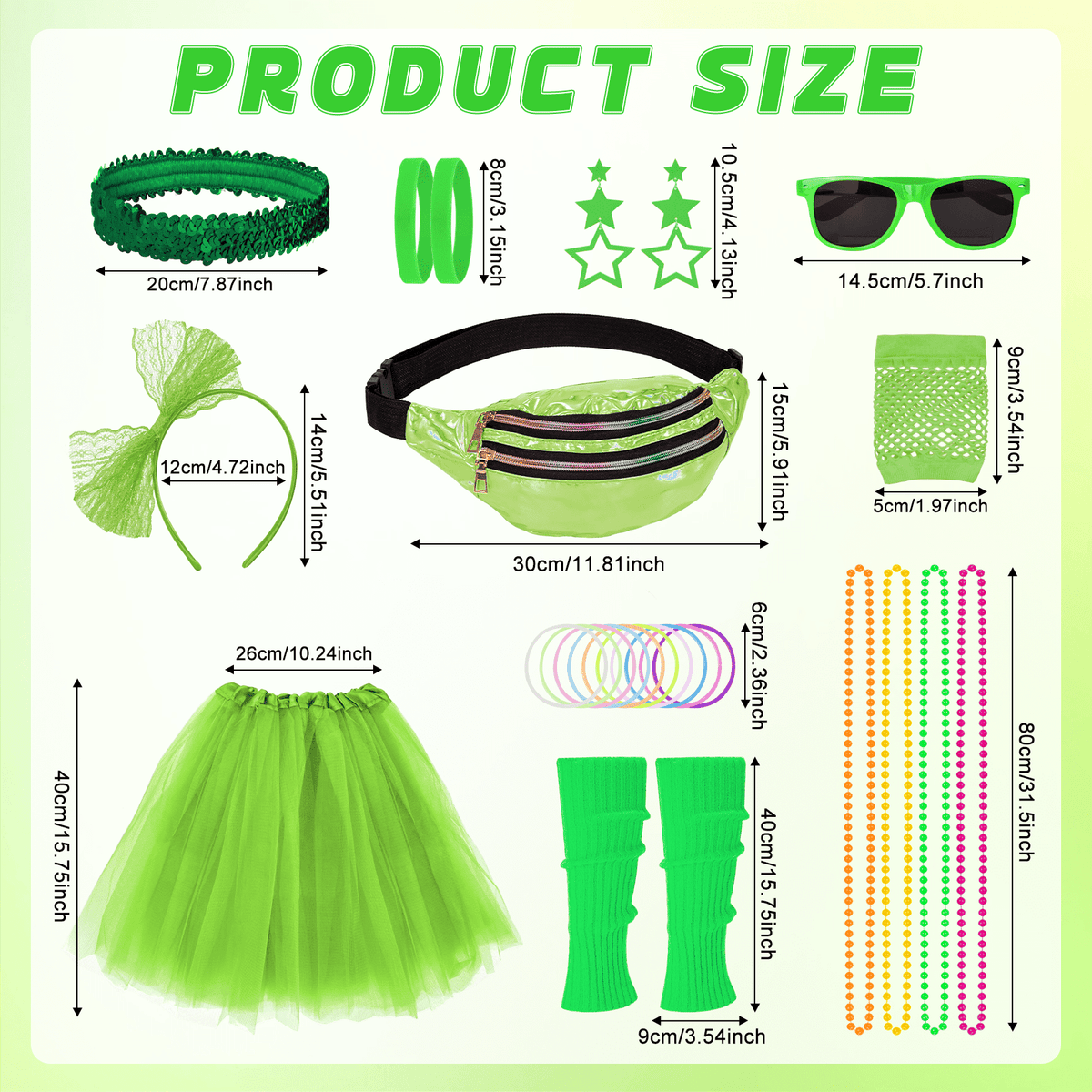 Loritta 80s Costumes for Women Outfit Accessories Set with Fishnet Gloves Leg Warmers Bags Tutu Skirts for Theme Party