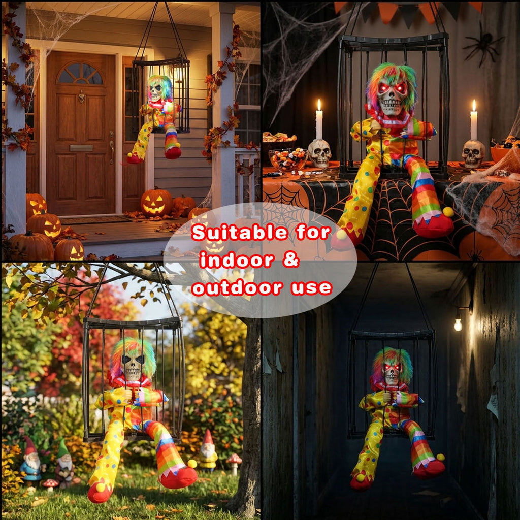 Magotan Screaming Animated Halloween Decorations, Outdoor Indoor Hanging Spooky Halloween Decoration, Scary Ghost Cage with Motion Sensor