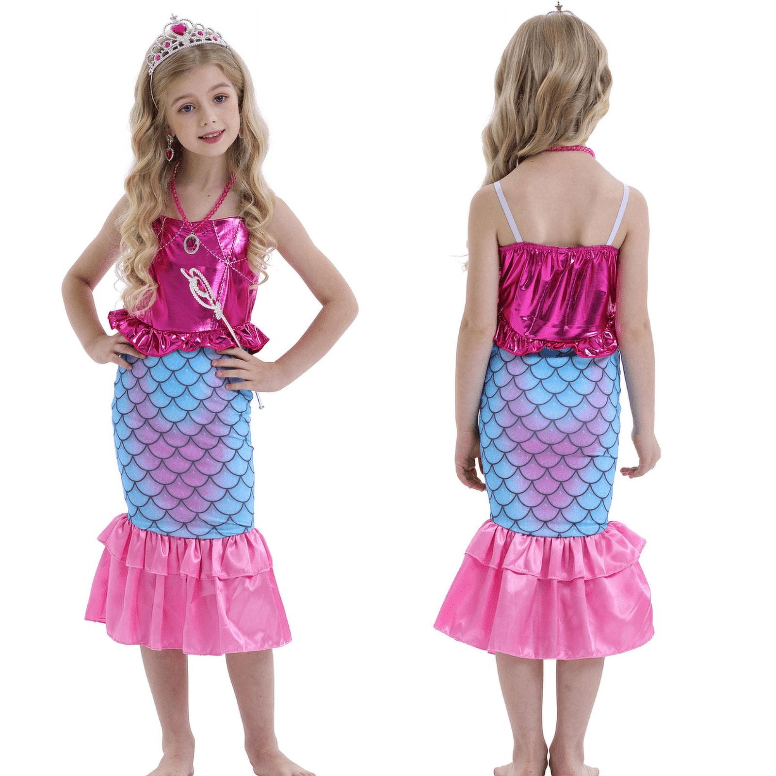 Jurebecia Princess Tutu Dress Girls Halloween Costume Color Led Light up for Birthday Party Kids 4T,3-4Years