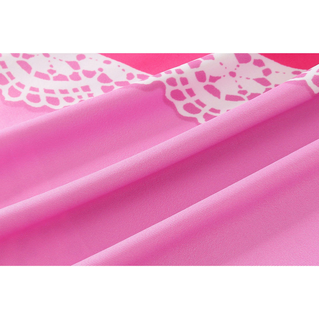 Benylion Toddler Girls Pink Polka Dot Dresses Birthday Party Fancy Dress Up Costume for 7-8 Years