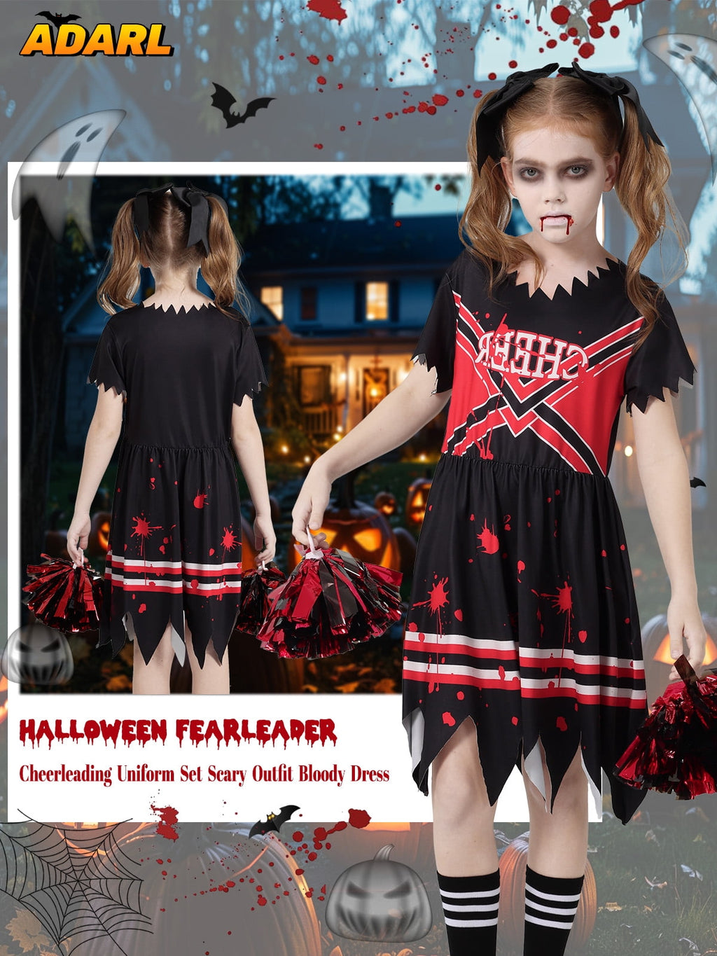 Little Girls Holiday Outfits Short Sleeve Tutu Skirt + Leggings + Arm Sleeves Set, Size 4-8 Years