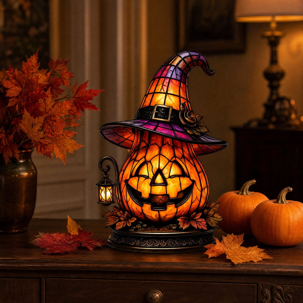 Diceymbol Halloween Decorations and Fall Decor, Halloween Venue Decoration Ghost Props LED Illuminated Ghost Decorations for Tabletop, Mantel, Shelf Indoor Outdoor 9.05 inch