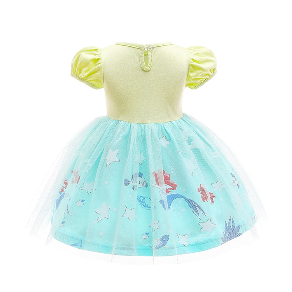 WIBACKER 1-6T Toddler Kid Baby Girls Fancy Party Puff Sleeve Princess Dress Cosplay Costume Dress Up