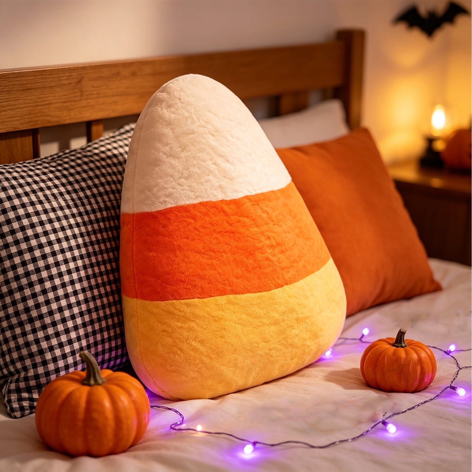Halloween Ghost Reading Book Throw Pillow Cover, Spooky Library Bookshelf Skull Candlestick Decorative Pillowcase, Retro Halloween Cushion Cover