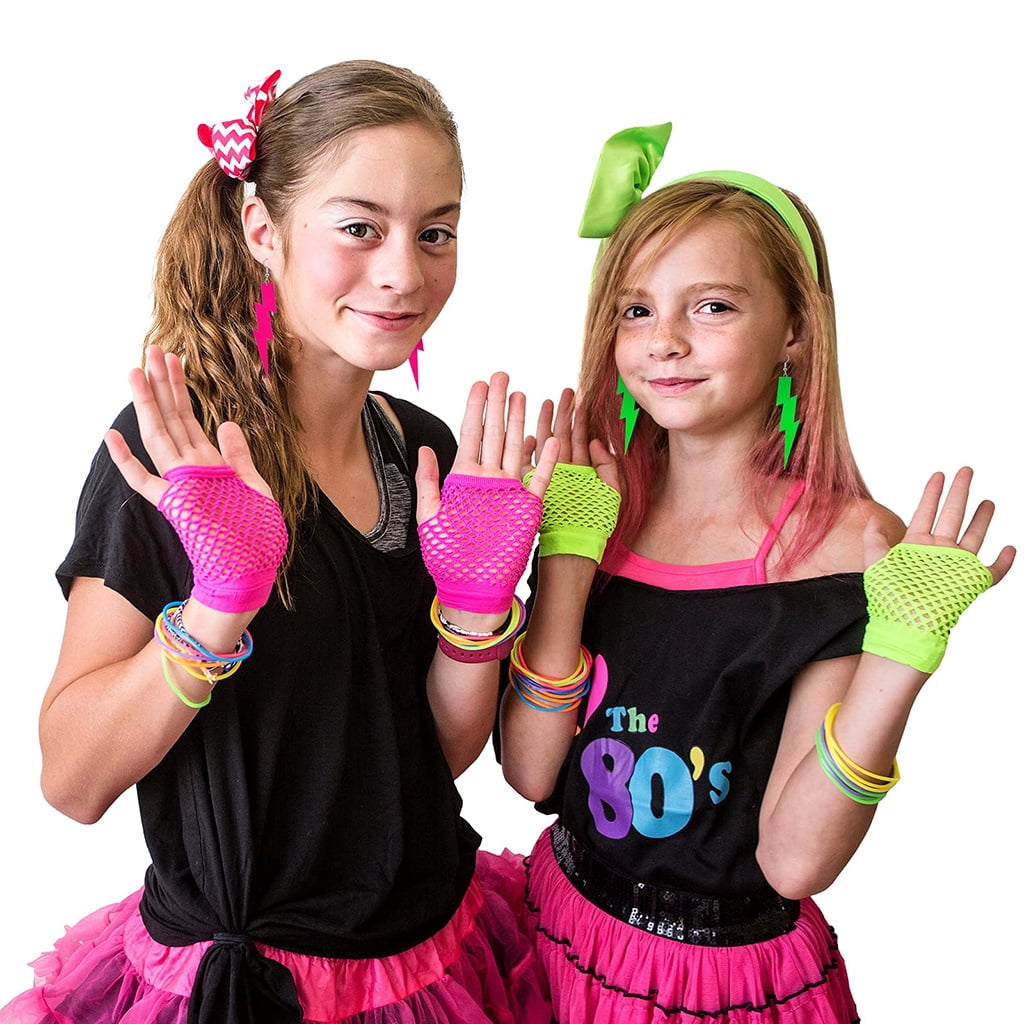 Halloween 80s Outfits Costume,80s Outfit for Women, Lip Print T-Shirt Tutu Skirt with Fanny Pack Accessories Set for Halloween Costume Party