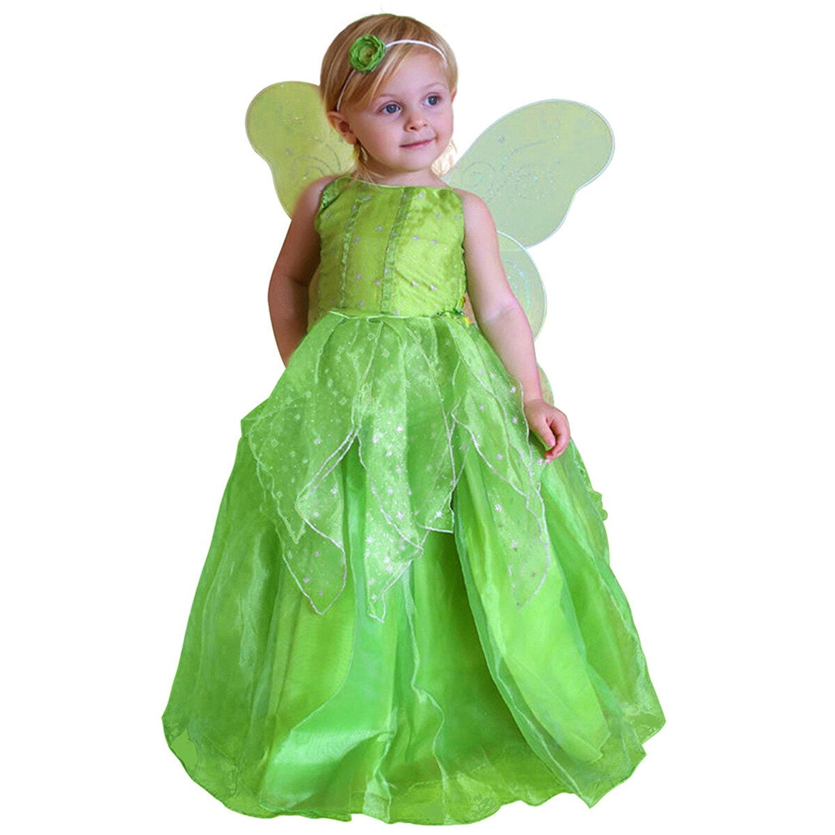 HAWEE Flowers Fairy Costume for Girls Toddler Halloween Birthday Party Fairy Elf Dress up with Wings