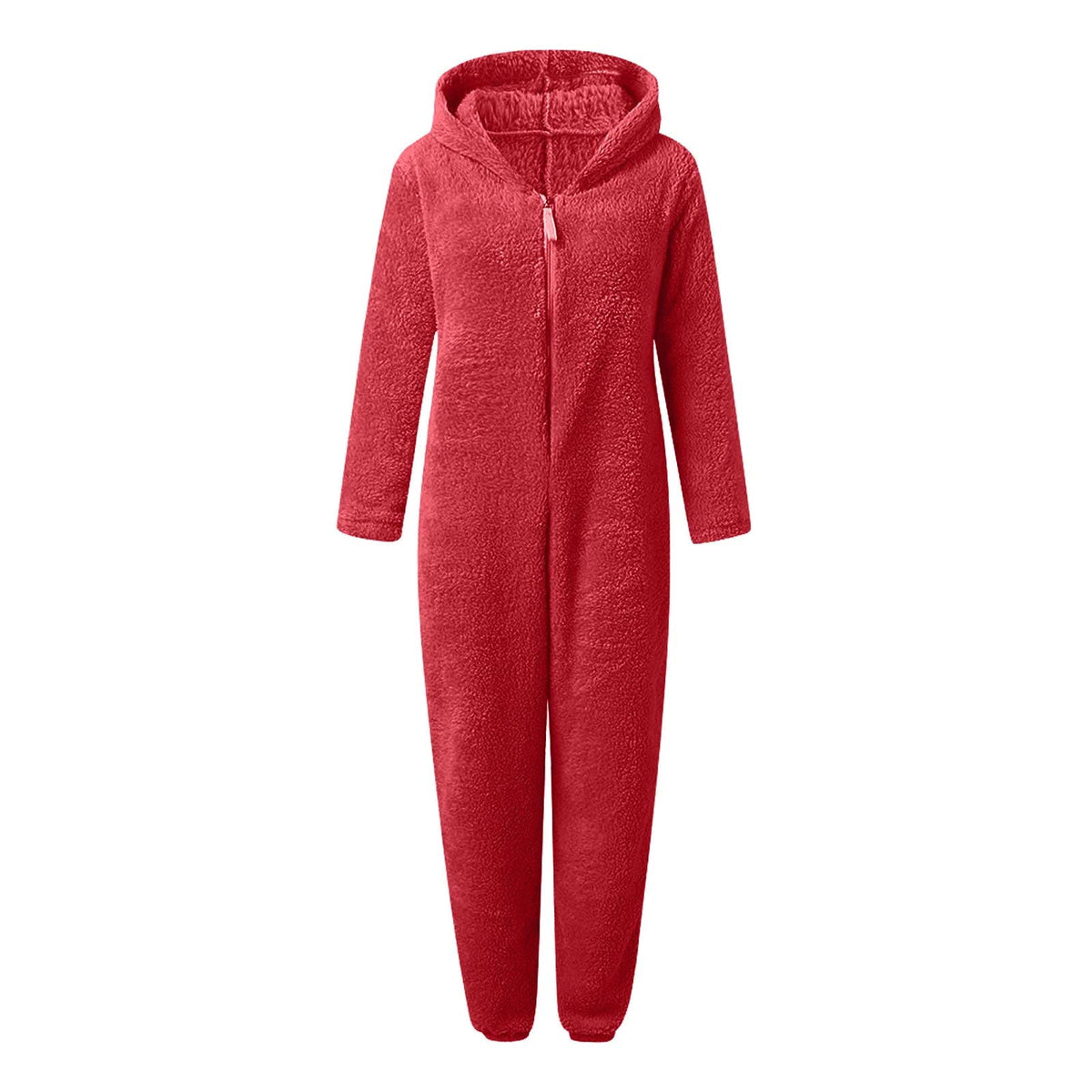 QATAINLAV Sherpa Fleece Jumpsuit for Women Winter Warm Fuzzy Onesie Pajamas Cute Cat Hooded Romper Casual Zip Up Overalls Sleepwear Black XL