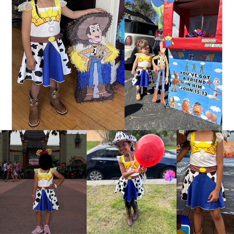 Benylion Girls Cowgirl Costume Summer Dress Toddler Princess Dress up for Kids Birthday Outfits Halloween Role Play Clothes for 3-4 Years