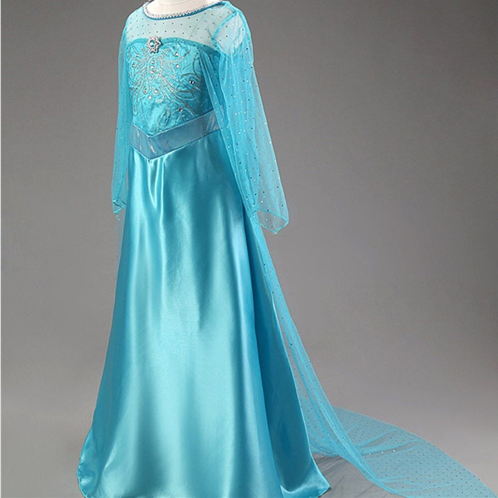 HAWEE Girls Princess Dress Costume with Long Cape - Luxury Sequin Halloween Dress up