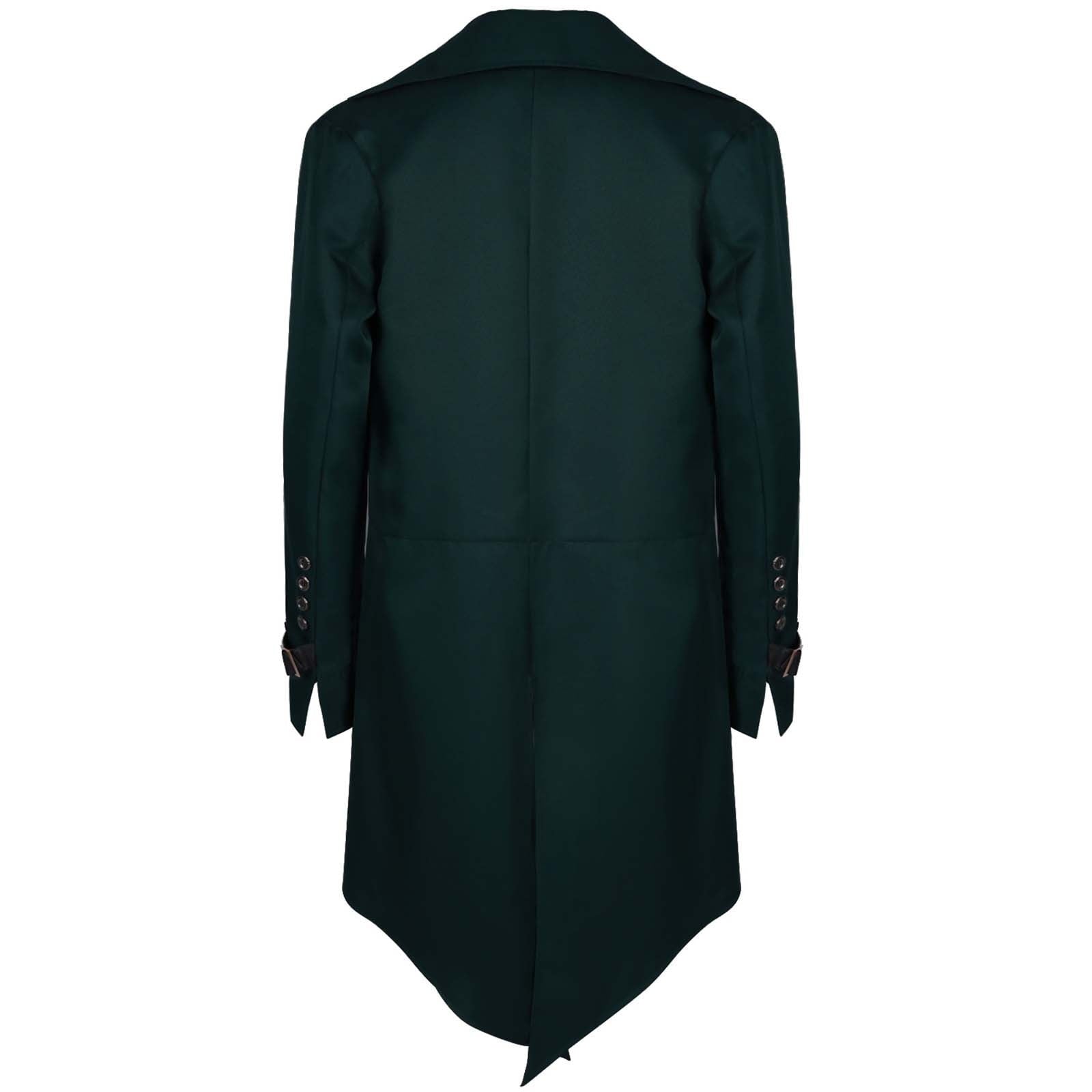 QATAINLAV Men's Vintage Steampunk Gothic Victorian Jacket Medieval Renaissance Pirate Frock Coat Formal Tuxedo Halloween Costumes Birthday Gifts Coffee S