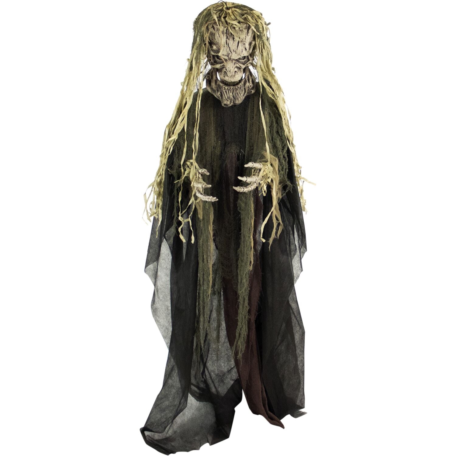 Haunted Hill Farm Life-Size Animatronic Tree Man, 75" Indoor/Outdoor Halloween Decoration, MultiColor
