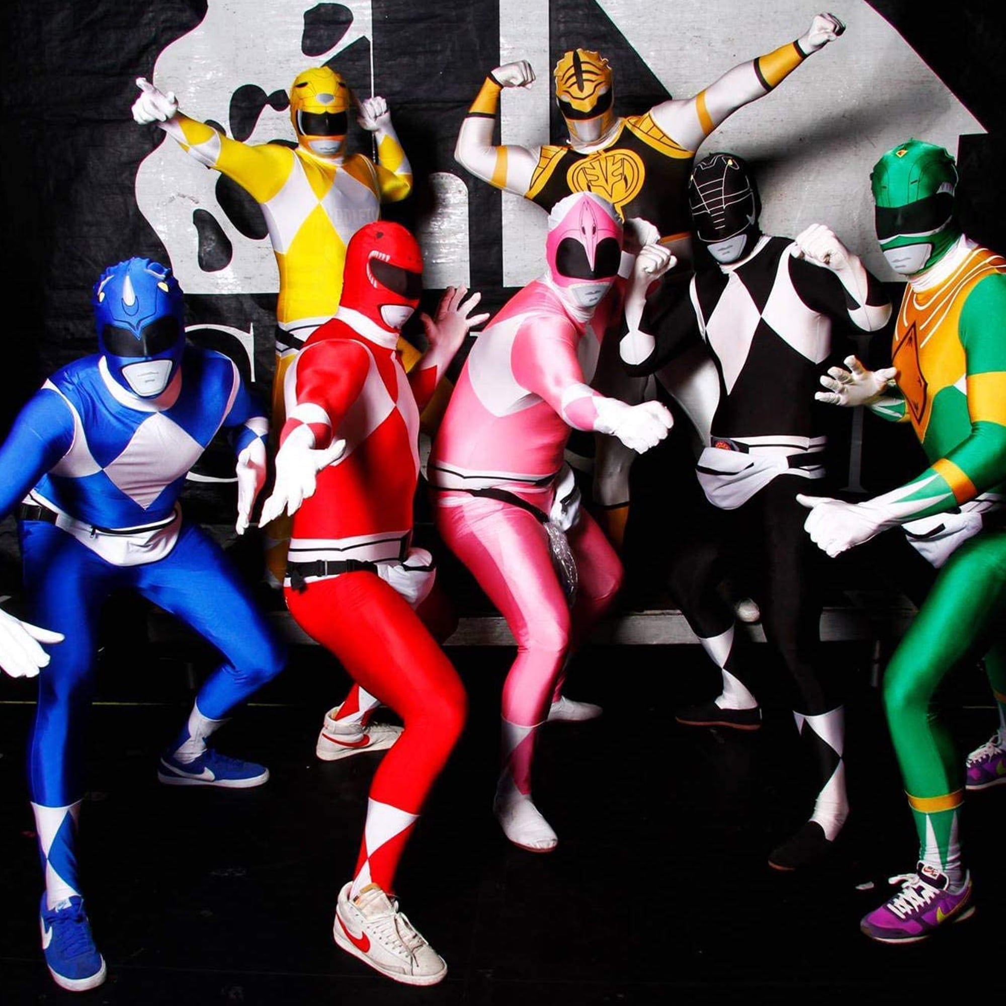 Morphsuits Adult Blue Power Ranger Morphsuit Mens Superhero Fancy Dress Costume Theme Party Blue XL