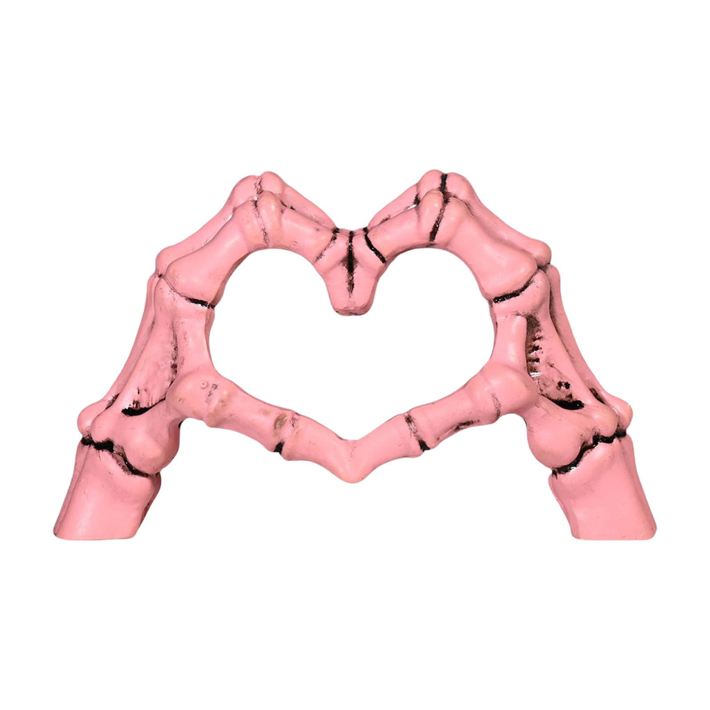Eoozwa Skeleton Heart Hands Resin Ornament, Gothic Home Decor, Halloween Party Centerpiece, Unique Heart Shape Holiday Gift for Collectors, Spooky Decorations