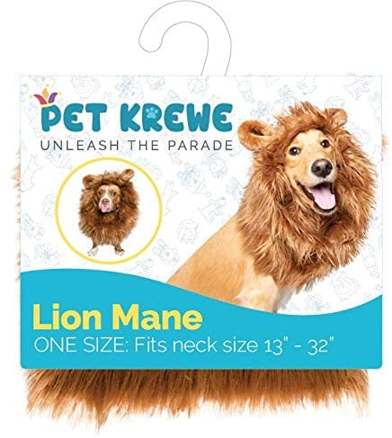 Pet Krewe Dog Lion Mane Halloween Costume Lion Mane for Large and Small Dogs – Ideal for Halloween, Dog Birthday, Dog Cosplay, Dog Outfits, Pet Clothes