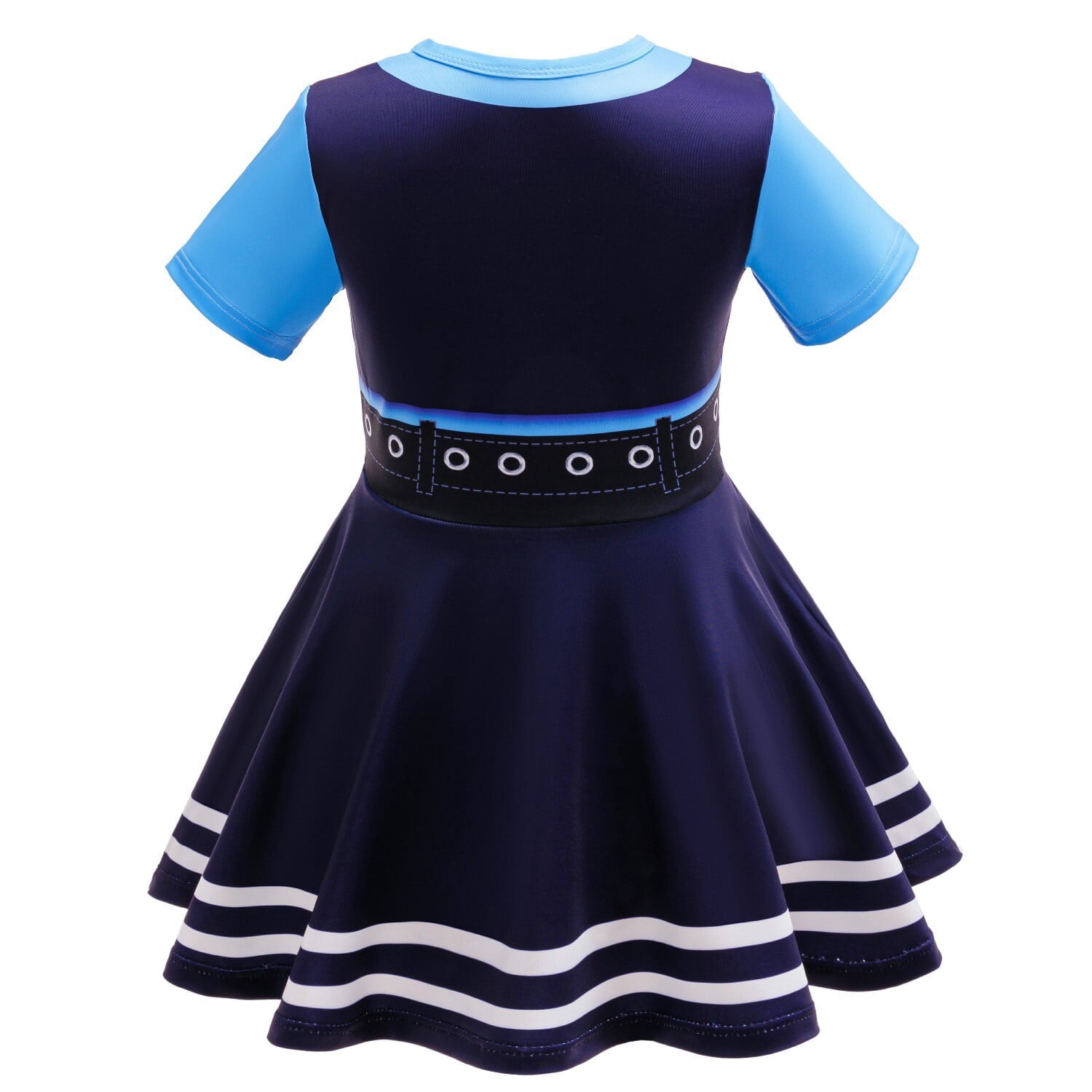 Bunny Officer Dress for 3-9 Years Halloween Short Sleeve A-Line Role Play Outfits with Headband Bow Tail Socks