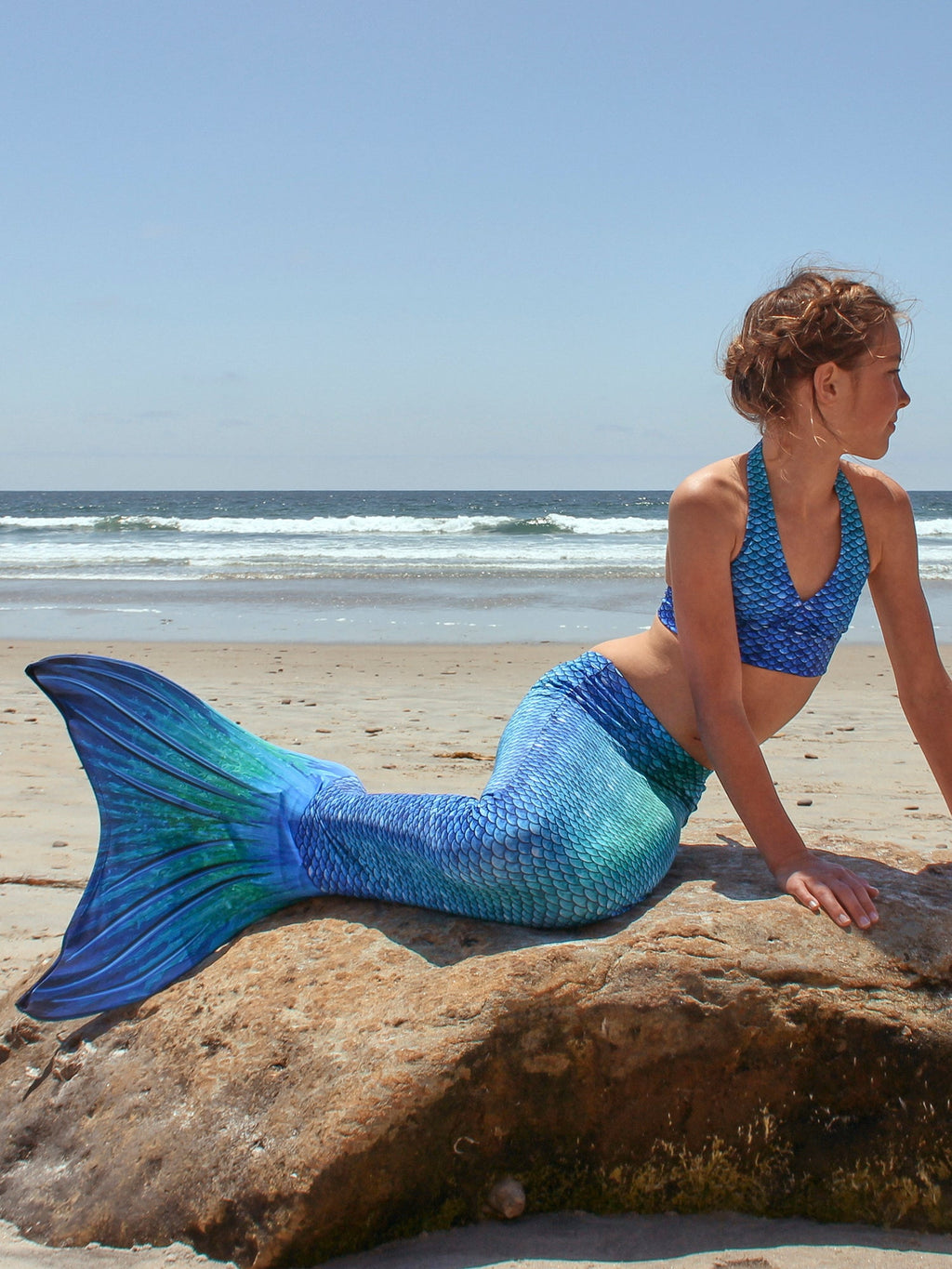 Sun Tail Mermaid Blue Lagoon Tail Skin, Size Child Extra Large (Monofin Not included) for Girls