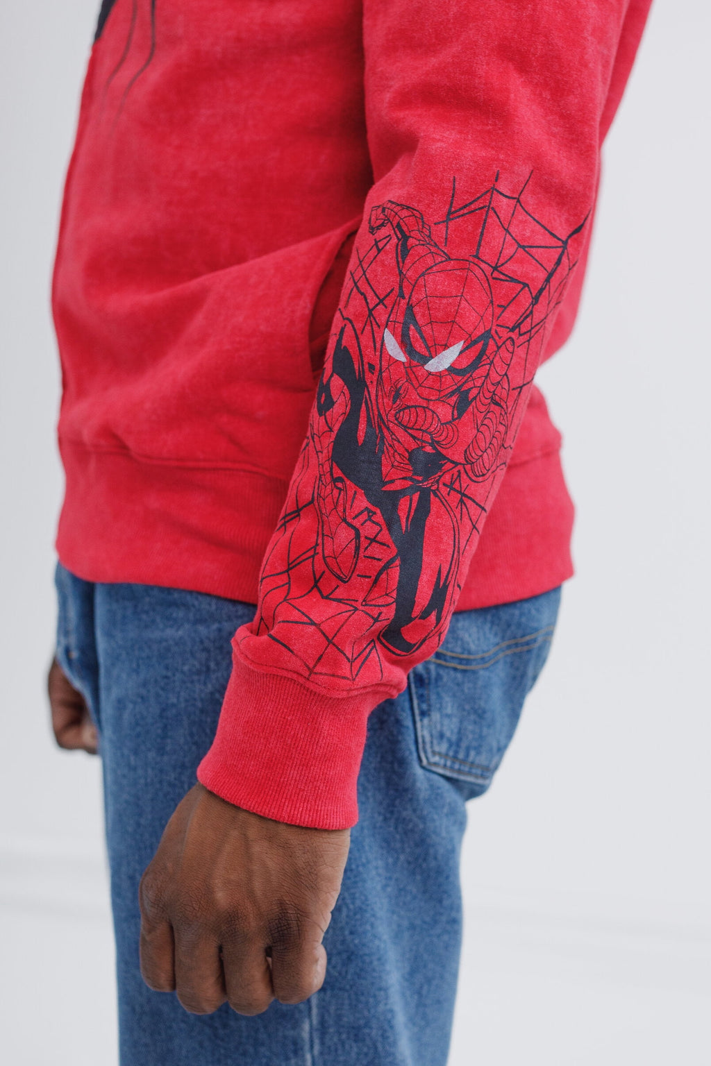 Marvel Spider-Man Adult Men or Women Cosplay Fleece Zip-Up Hoodie Miles Morales Charcoal