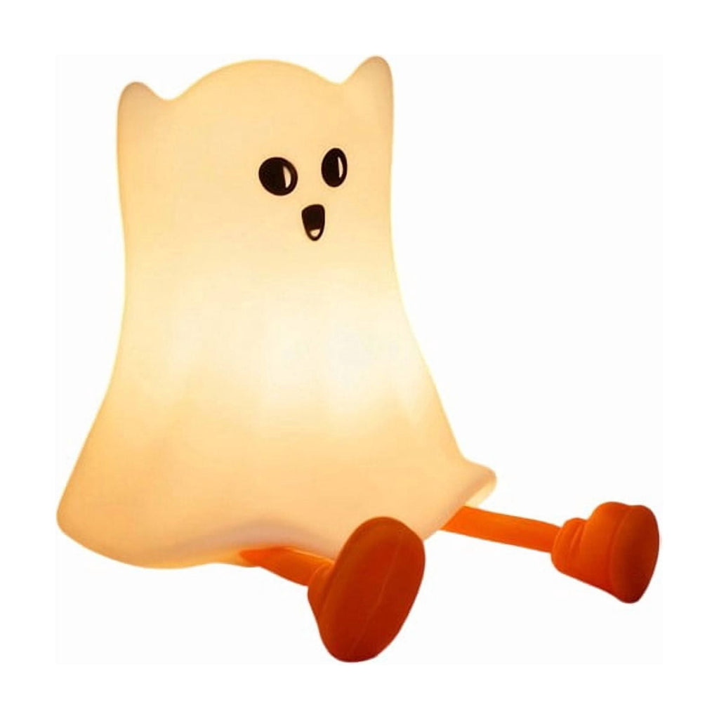 Fwttom Ghost Night Light, Halloween Lights Cute Ghost Reading Book Lamp, Halloween Decorations Indoor Light Up Ghost Statue Ghost Light for House Mantel Bedside