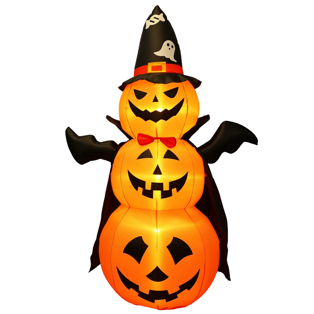 MAGOTAN 5 FT Halloween Inflatables Cape Pumpkin Outdoor Decorations Cape Pumpkin Halloween Inflatable Blow Up Halloween Cape Pumpkin Decoration Build-in LED Lights