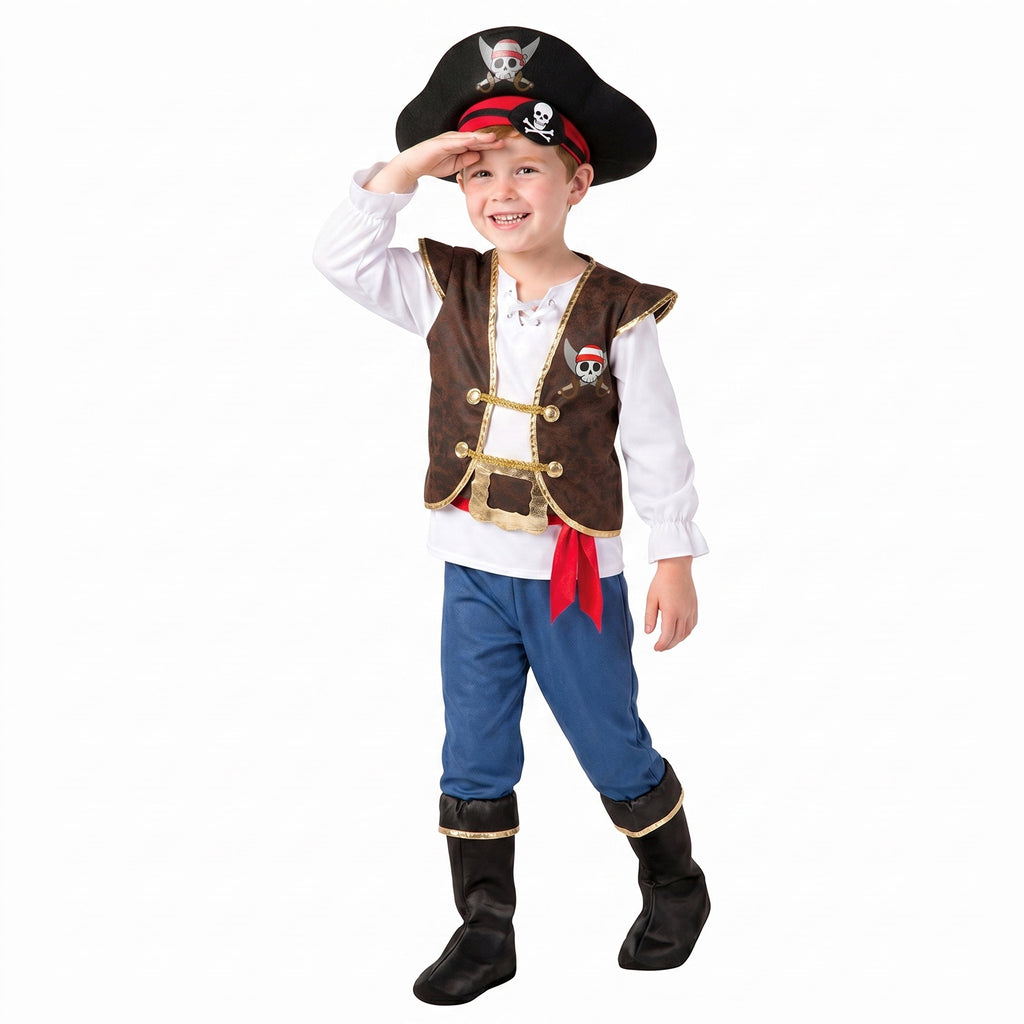Joyfy Halloween Pirate Costume for Kids, Boys Pirate Costume Set, Pirate Accessories Costume for Toddler Themed Party Cosplay Dress Up