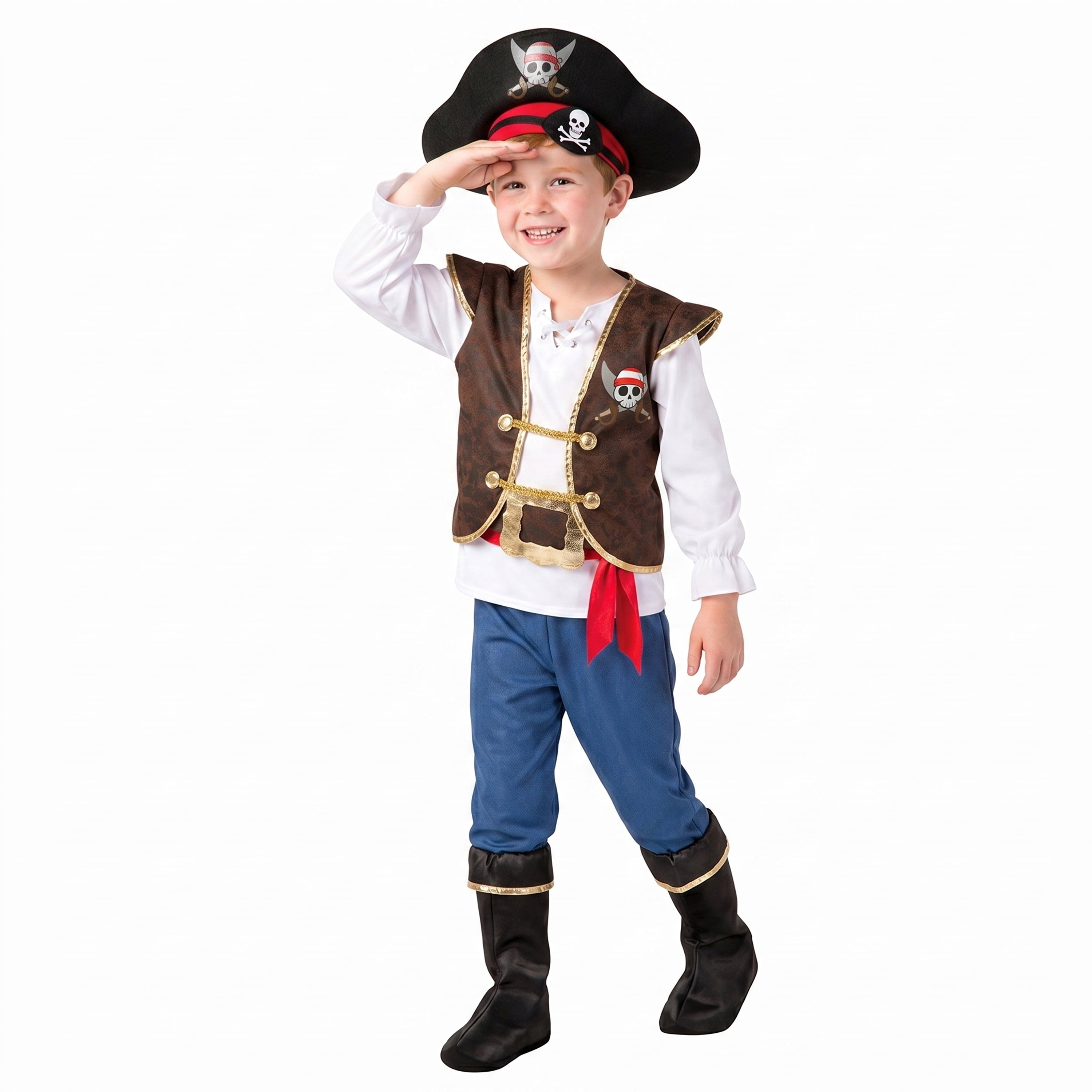 Joyfy Halloween Pirate Costume for Kids, Boys Pirate Costume Set, Pirate Accessories Costume for Toddler Themed Party Cosplay Dress Up