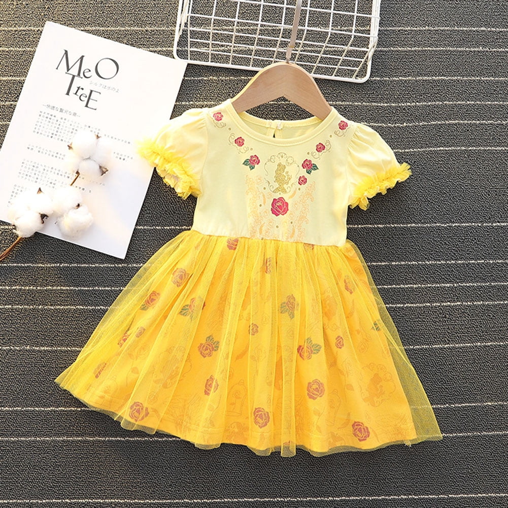 WIBACKER 1-6T Toddler Kid Baby Girls Fancy Party Puff Sleeve Princess Dress Cosplay Costume Dress Up