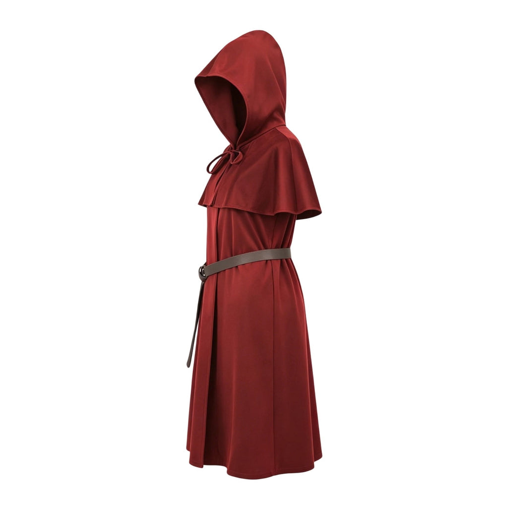 QATAINLAV Womens Gothic Hoodies Dress Fall Winter Long Sleeve Velvet Sweatshirts Cute Cat Ear Hooded Zip up Dresses with Pockets, Wine, M