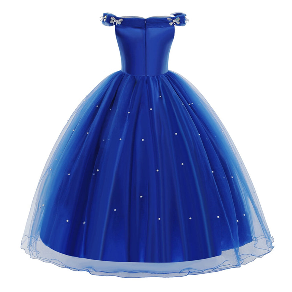 HAWEE Girls' Snow Princess Deluxe Costume Fancy Dress up with Accessories for Girls Halloween Christmas Party