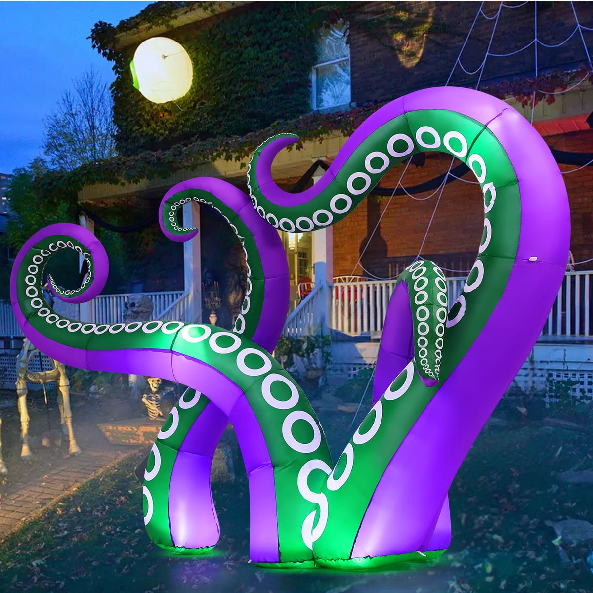 GOOSH Halloween Inflatables 7.2 FT Octopus Tentacles Inflatable with Built-in LEDs, Halloween Inflatable Octopus Blow Up Octopus Tentacles, Outdoor Halloween Decorations Clearance for Holiday Party