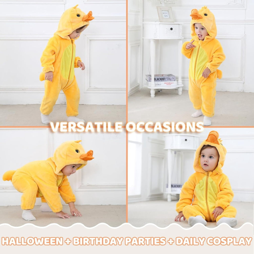 WIBACKER 0-3T Unisex Baby Animal Costume Winter Autumn Flannel Hooded Romper Christmas and Halloween Panda Cosplay Jumpsuit