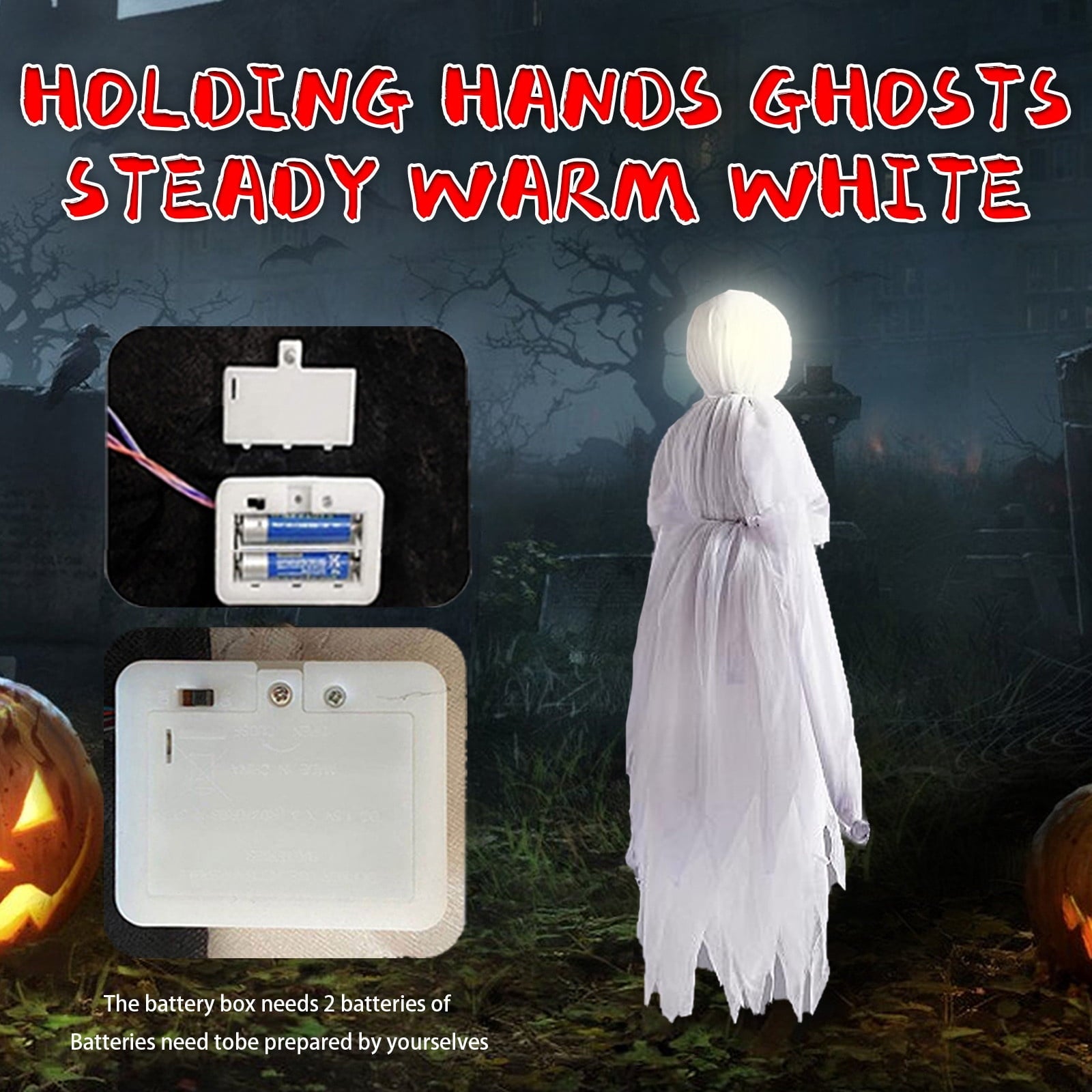 Wovilon Halloween Witch Luminous Props, Sound-Activated Sensor Waterproof Scary Decor for Home Outside Yard Lawn Garden Party, Halloween Decorations Outdoor