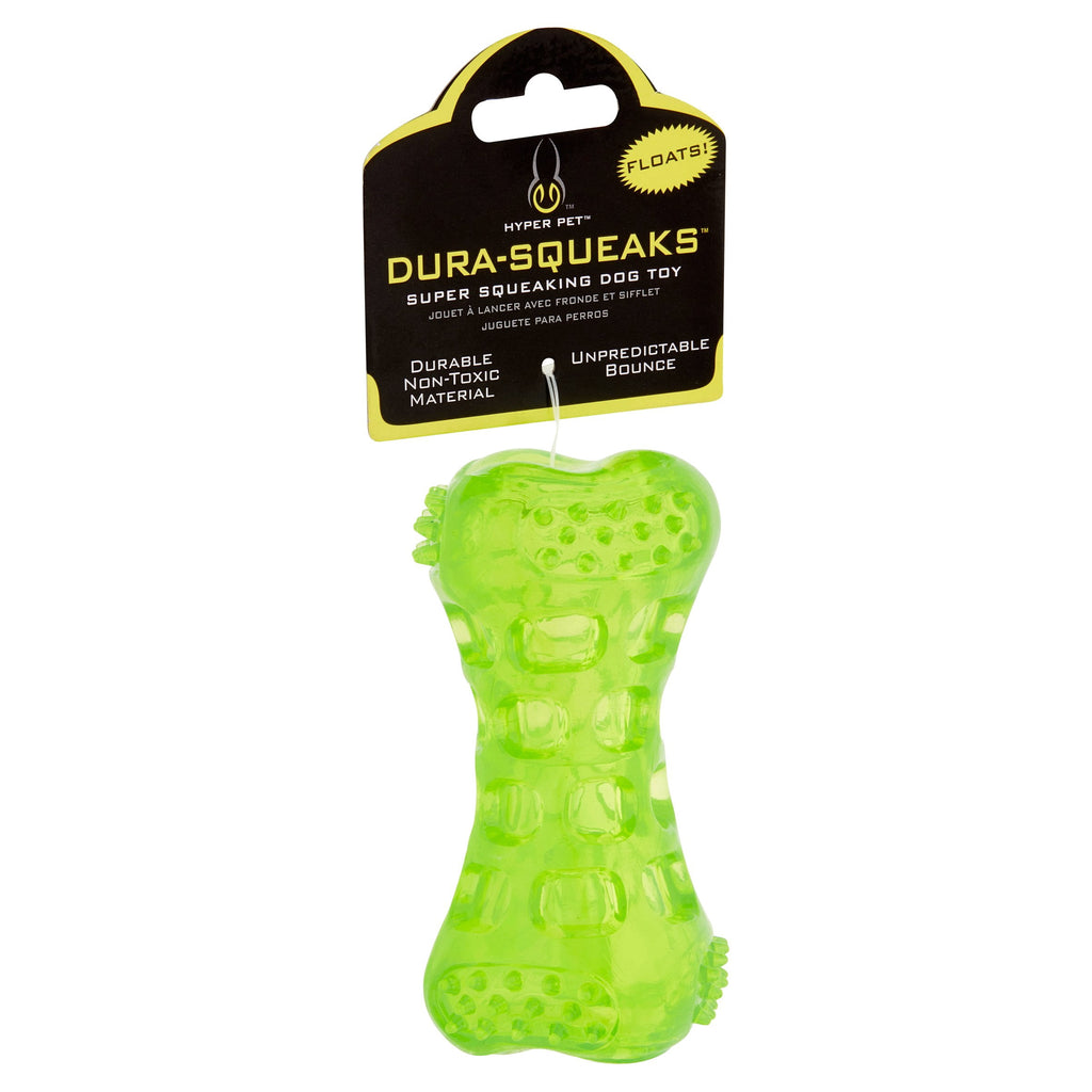 Hyper Pet Dura-Squeaks Durable Non-Toxic TPR Bouncing Super Squeaky Dog Toy, Stick, Green