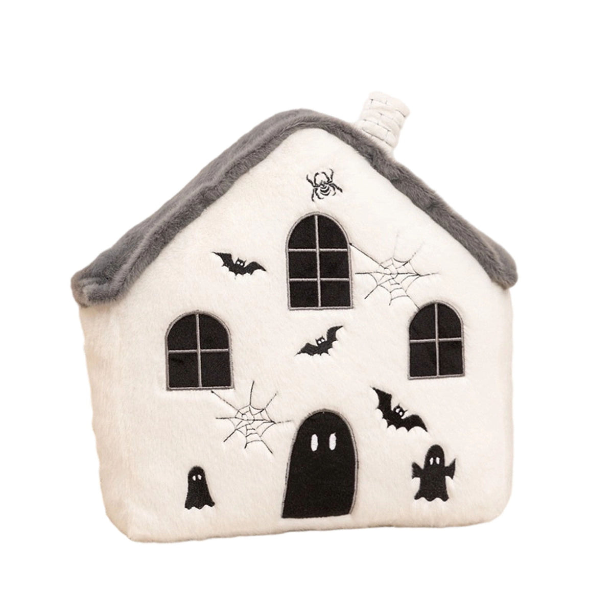 Halloween Ghost Reading Book Throw Pillow Cover, Spooky Library Bookshelf Skull Candlestick Decorative Pillowcase, Retro Halloween Cushion Cover