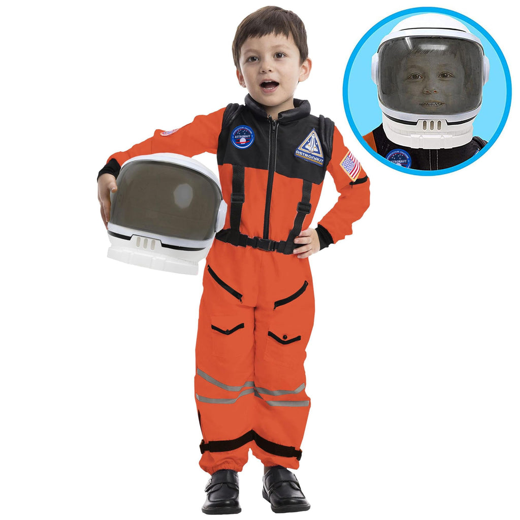 Joyfy Astronaut Costume with Helmet for Kids Toddler Boys Halloween Dress Up Party and Roly Play Cosplay 3-14 Years