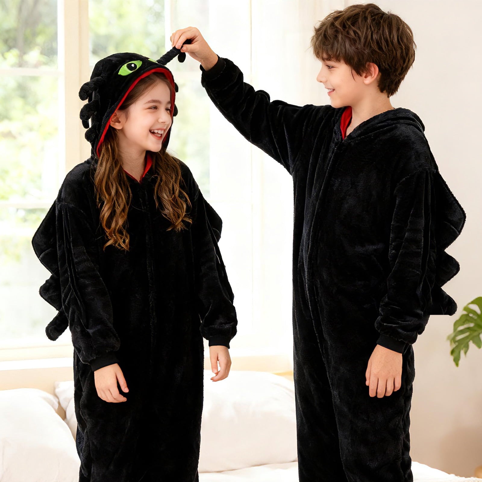 GOBWCOT Kids Onesie Pajamas Dragon Costume Children Animal Sleepwear Jumpsuit Cosplay for Boys and Girls