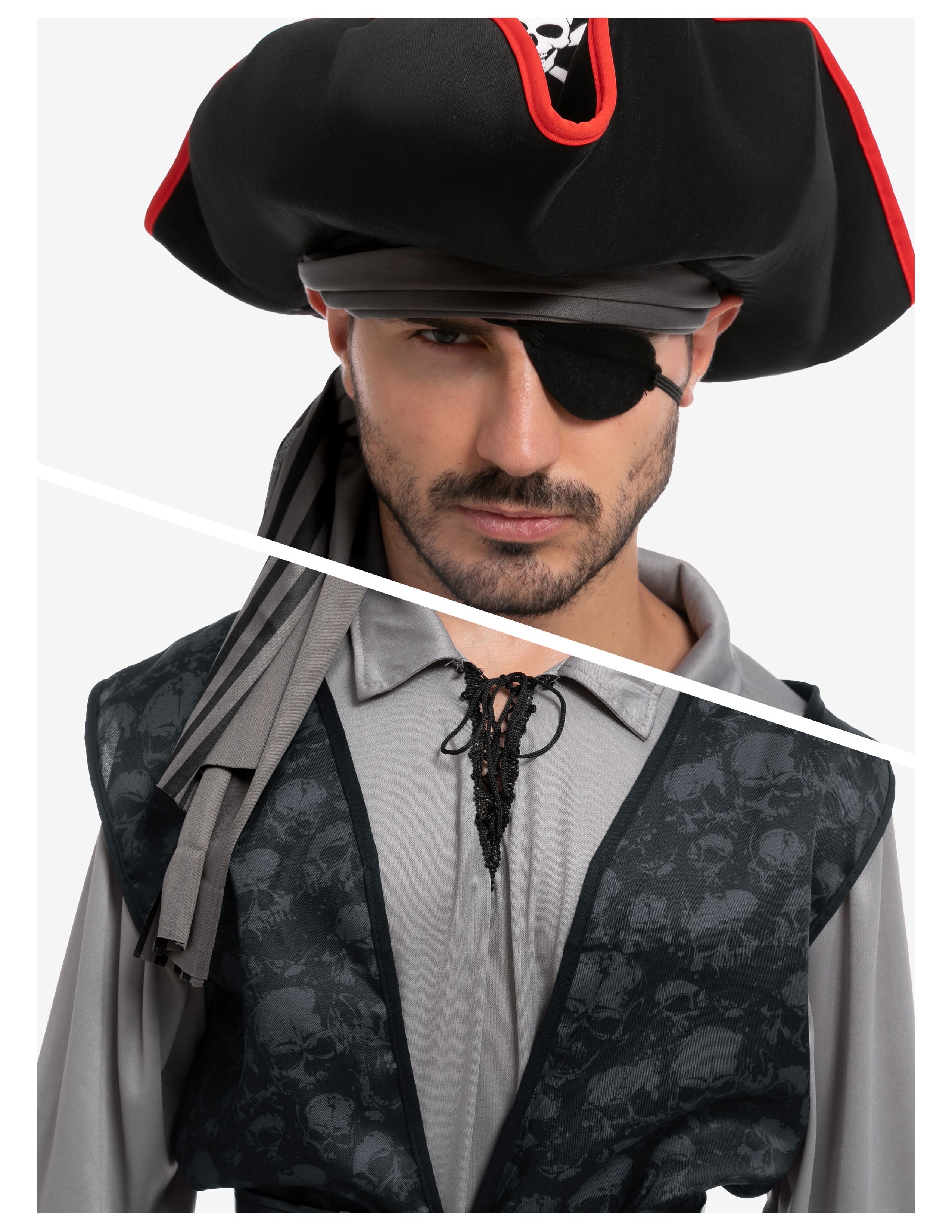 Joyfy Men Pirate Costume Plundering Sea Captain Set for Adults Halloween Themed Parties