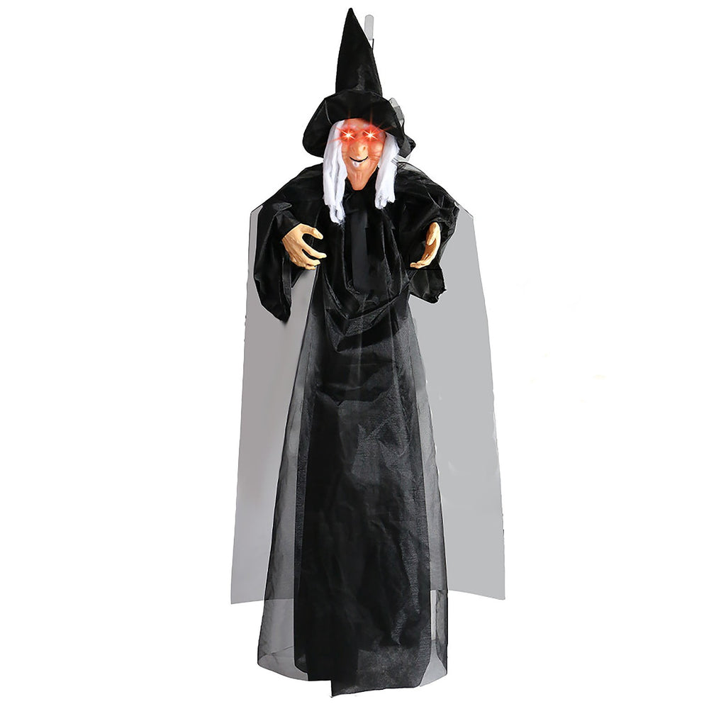 ZTTD Life Size Hanging Witch Halloween Decor (71 Inches) | Sound & Touch Activated Talking Halloween Decorations | Witch Props Excellent Choice for Haunted House | Indoor & Outdoor Animated Prop
