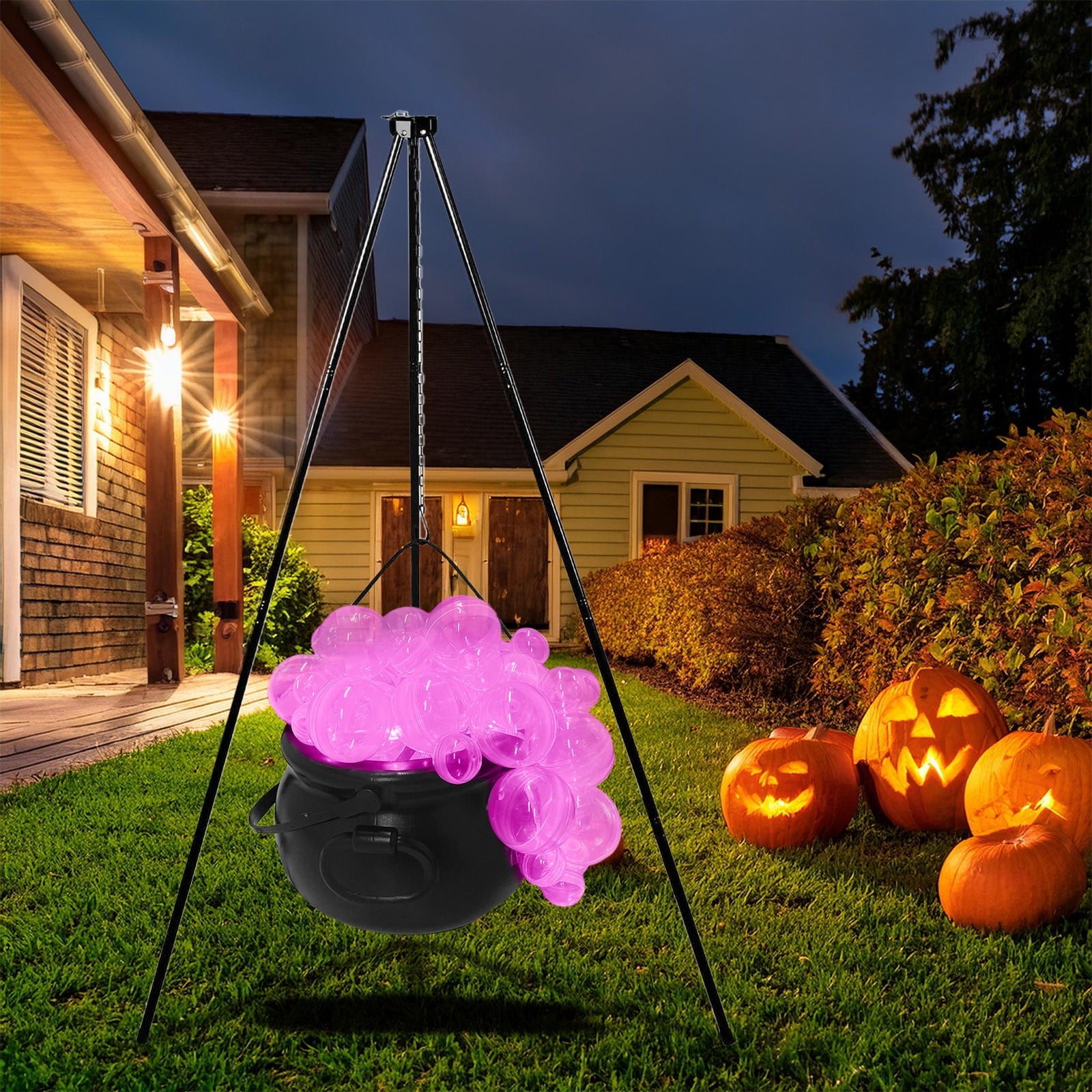 Muecwrye Halloween Decorations Outdoor, Halloween Clearance! Halloween Witches Cauldron with Lights, DIY Bubbling Cauldron Set Decor for Home Porch Outside, Halloween Party Supplies( Without Tripod)