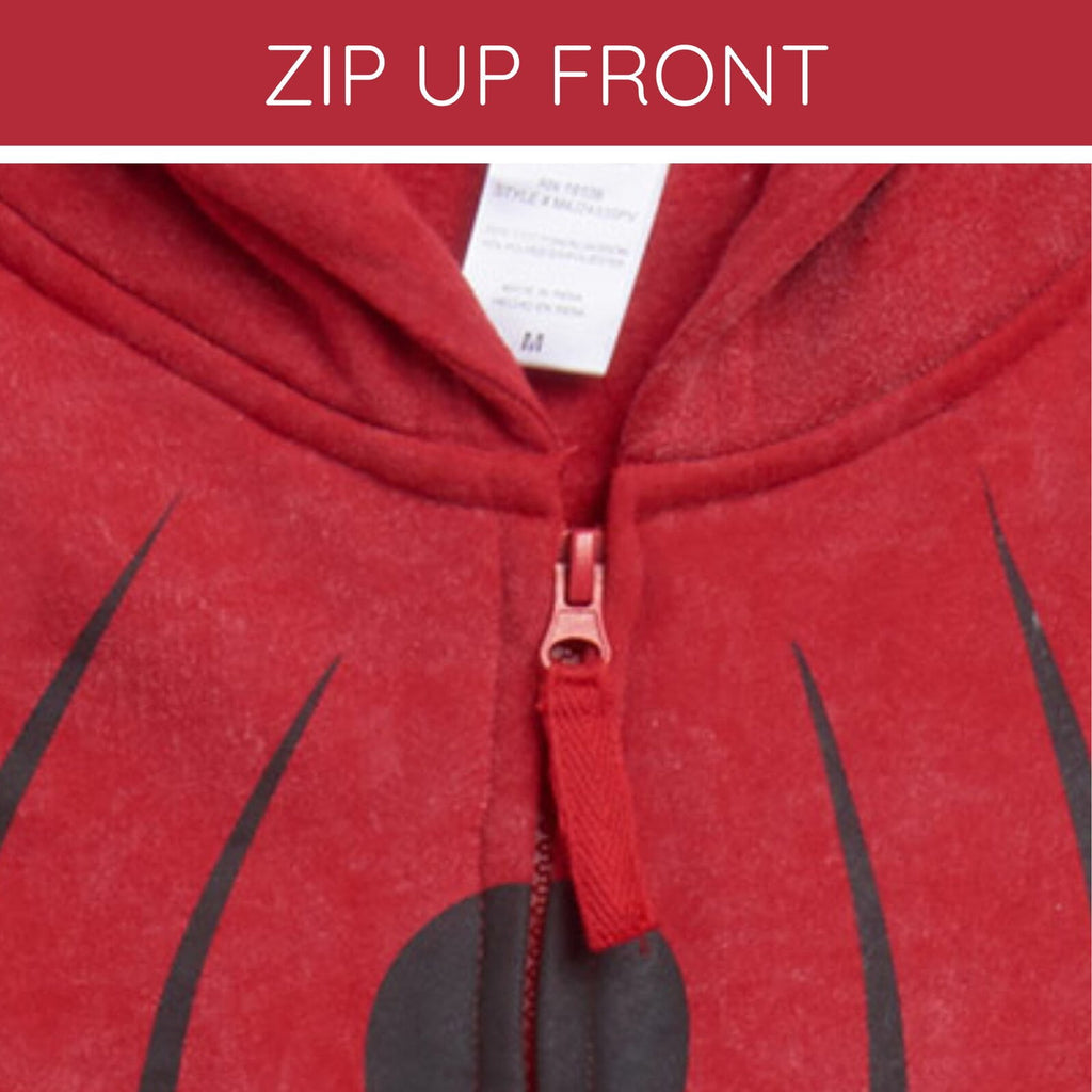 Marvel Spider-Man Adult Men or Women Cosplay Fleece Zip-Up Hoodie Miles Morales Charcoal