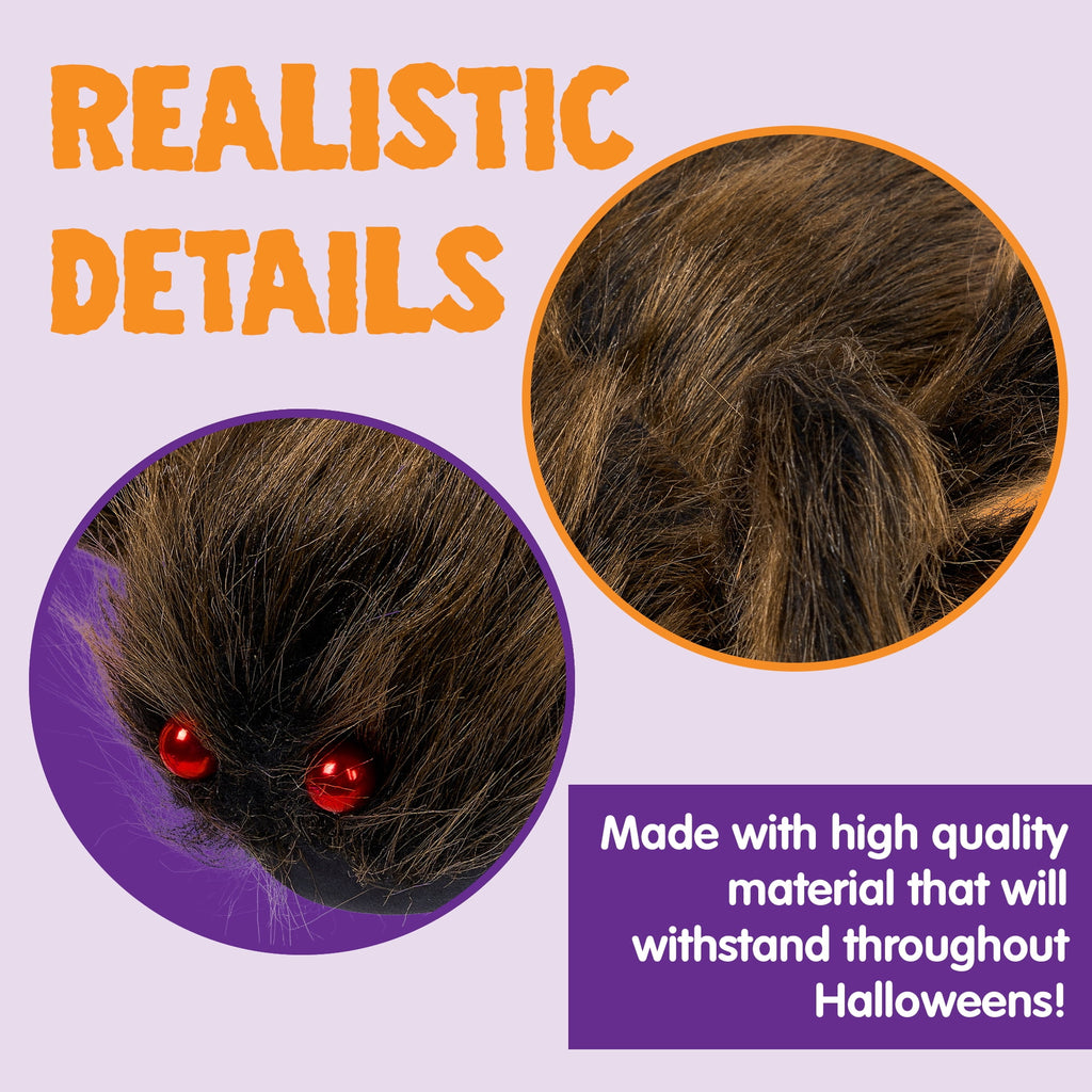 Joyfy 5 ft Scary Giant Spider Halloween Decorations Outdoor,Poseable Spider Lifelike Hairy Prop for Yard,Haunted House,Tree or Porch Party Decorations,Black