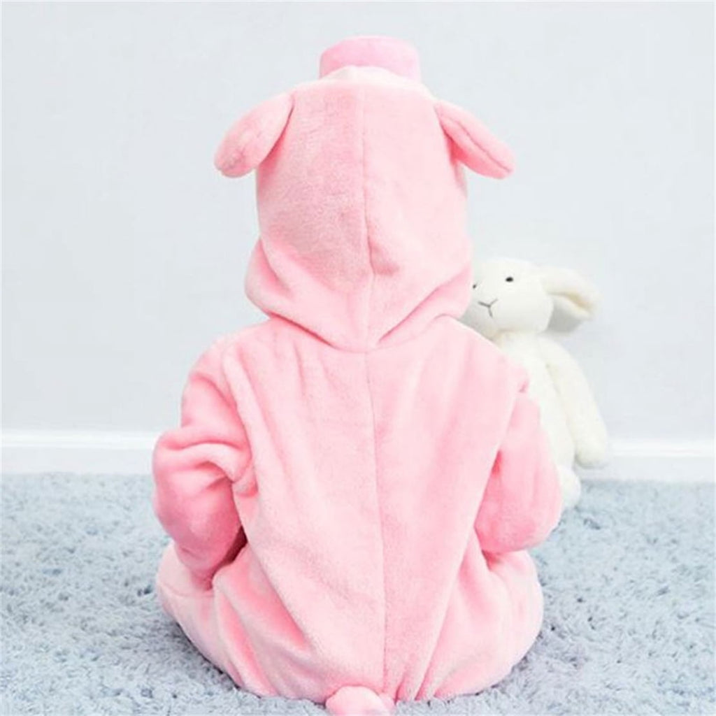 WIBACKER 0-3T Unisex Baby Animal Costume Winter Autumn Flannel Hooded Romper Christmas and Halloween Dinosaur Cosplay Jumpsuit