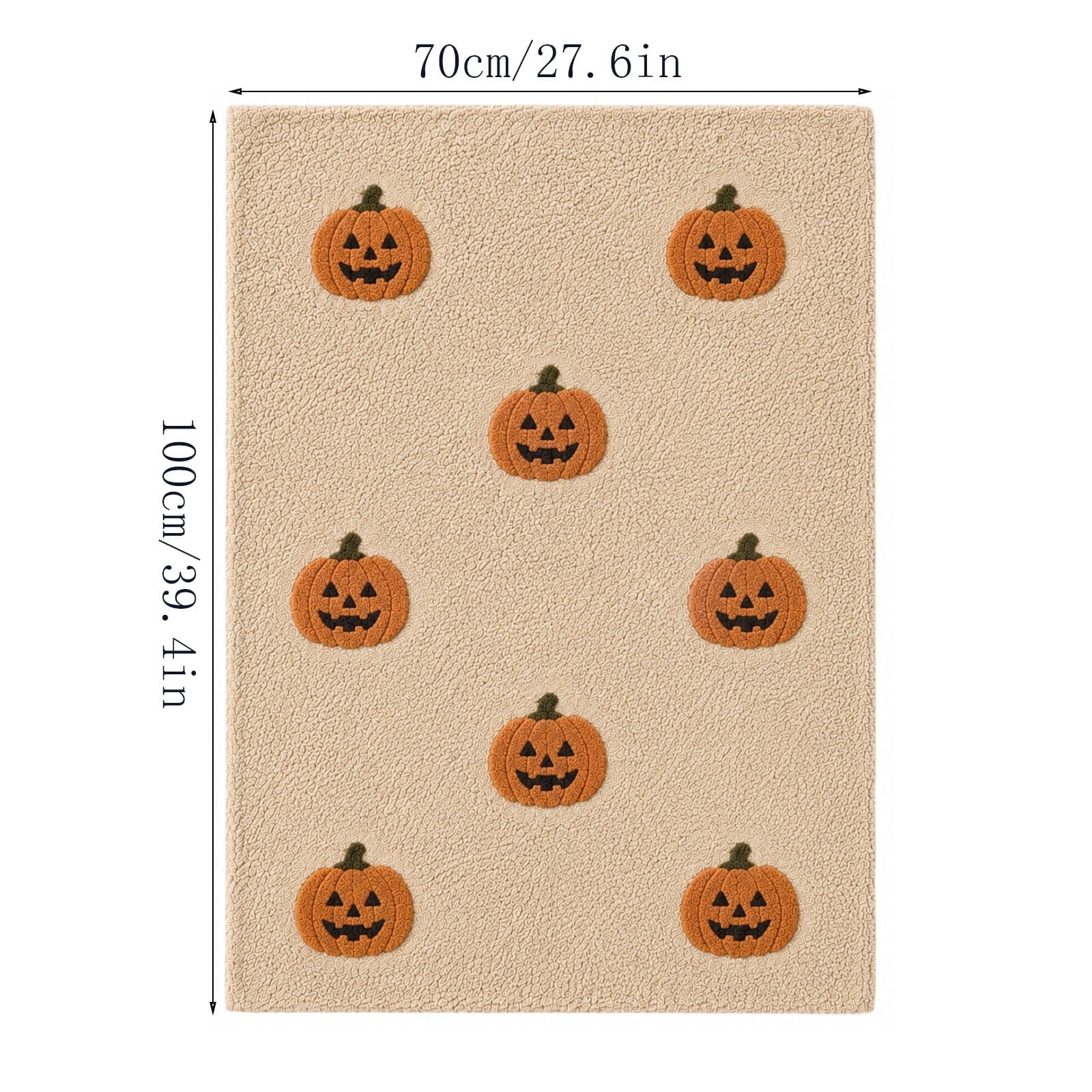Guvpev Halloween Flannel Throw Blanket, 39.4" x 27.6" Soft Plush 3D Pumpkin Printed Decorative Blanket for Couch, Bed, Travel, Living Room, Cozy Fall Holiday Home Accent