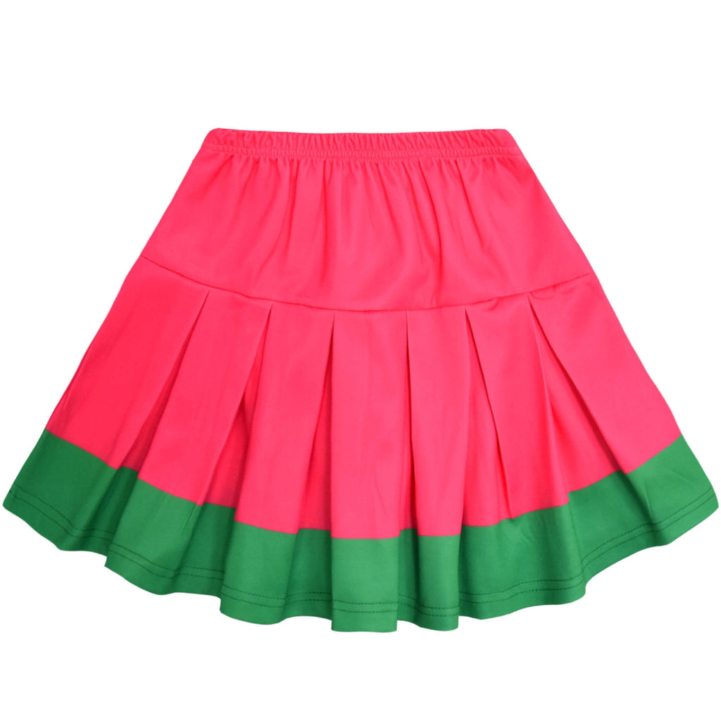 Girls Cheerleader Dress Up Outfit Skirt Set with Hair Bow & Pom Poms Monster Cosplay