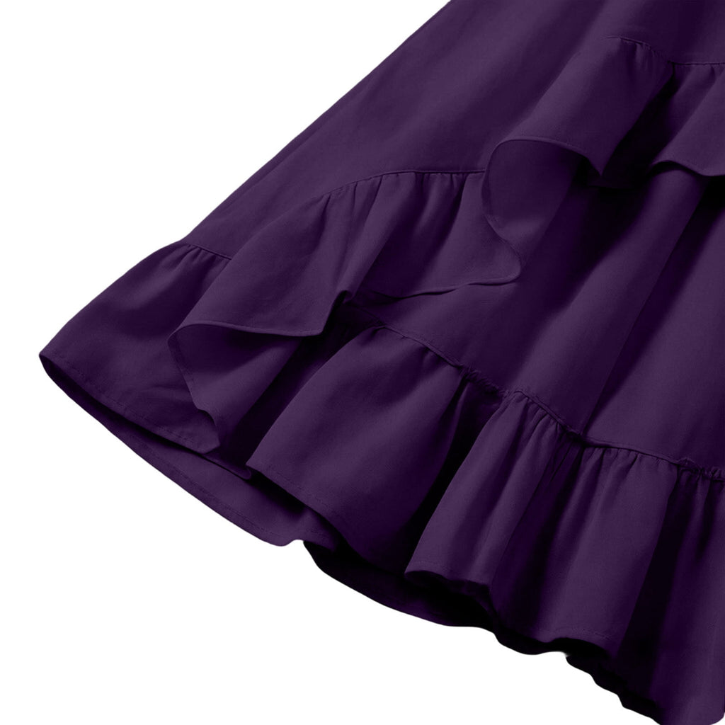 Gothic Dresses for Women Medieval Renaissance Halloween Costume Lace Up Corset High Low Ruffle Hem Square Neck Vintage Gown