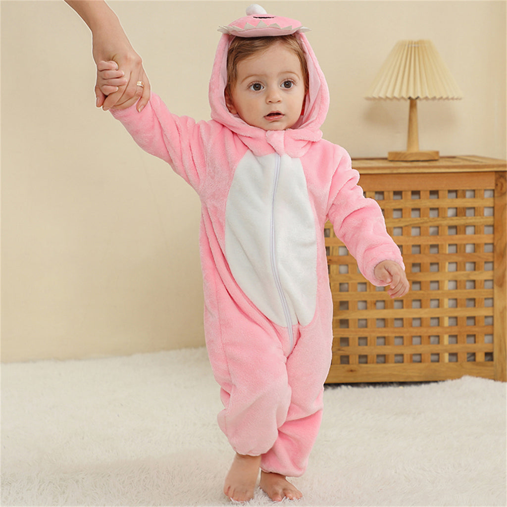 WIBACKER 0-3T Unisex Baby Animal Costume Winter Autumn Flannel Hooded Romper Christmas and Halloween Panda Cosplay Jumpsuit