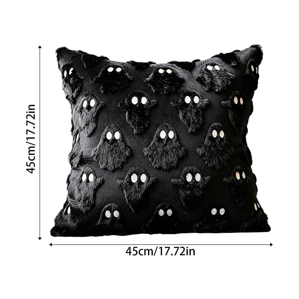 Decorative Pillow Plush Ghost Throw Pillow Cover 18 X 18 Inch 1 Piece for Couch Bedroom Halloween Home Decor
